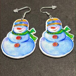 Earrings‎ Christmas snowman